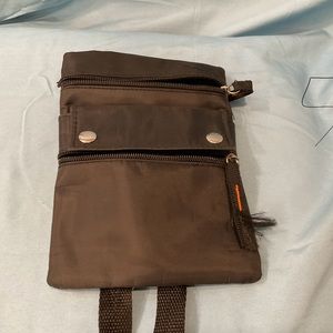 Black, nylon cross body bag,